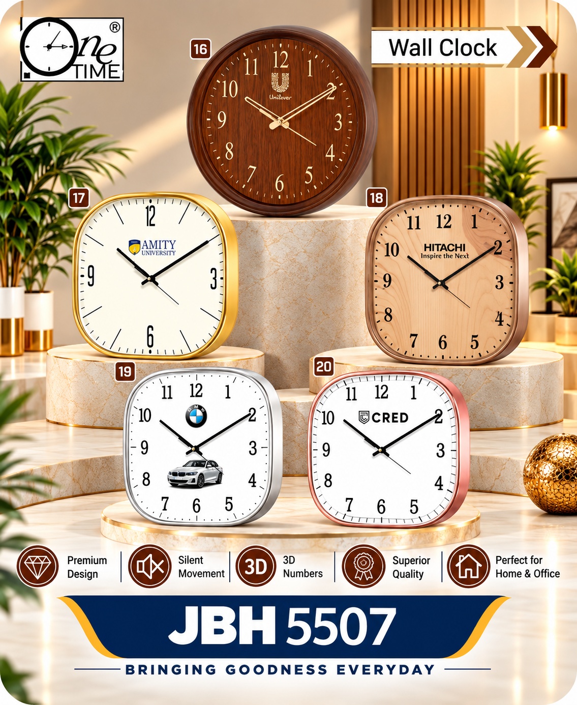 Elegant Wooden & Designer Wall Clocks