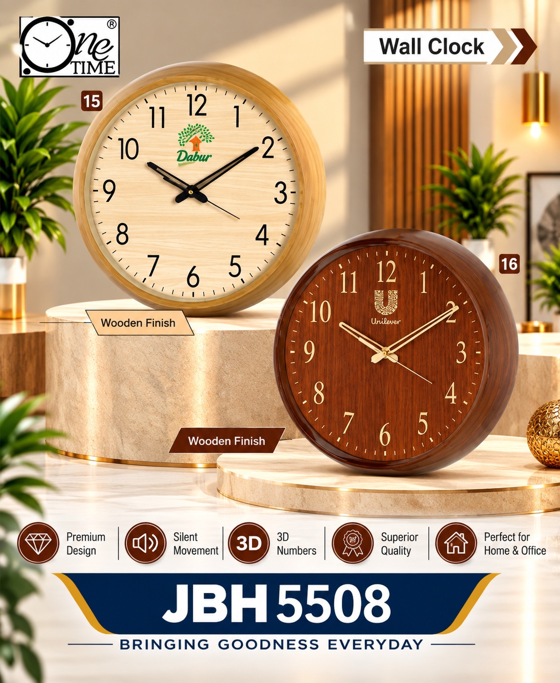 JBH 5508 – Wooden Finish Wall Clocks