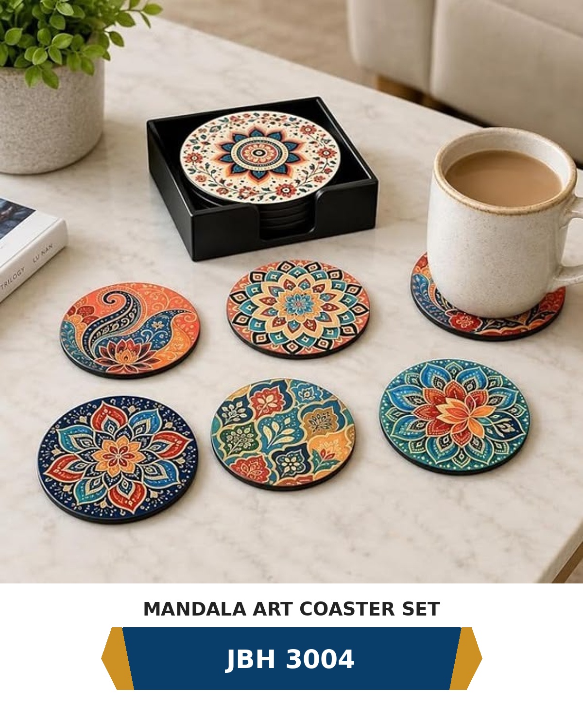 JBH 3004 – Mandala Art Coaster Set