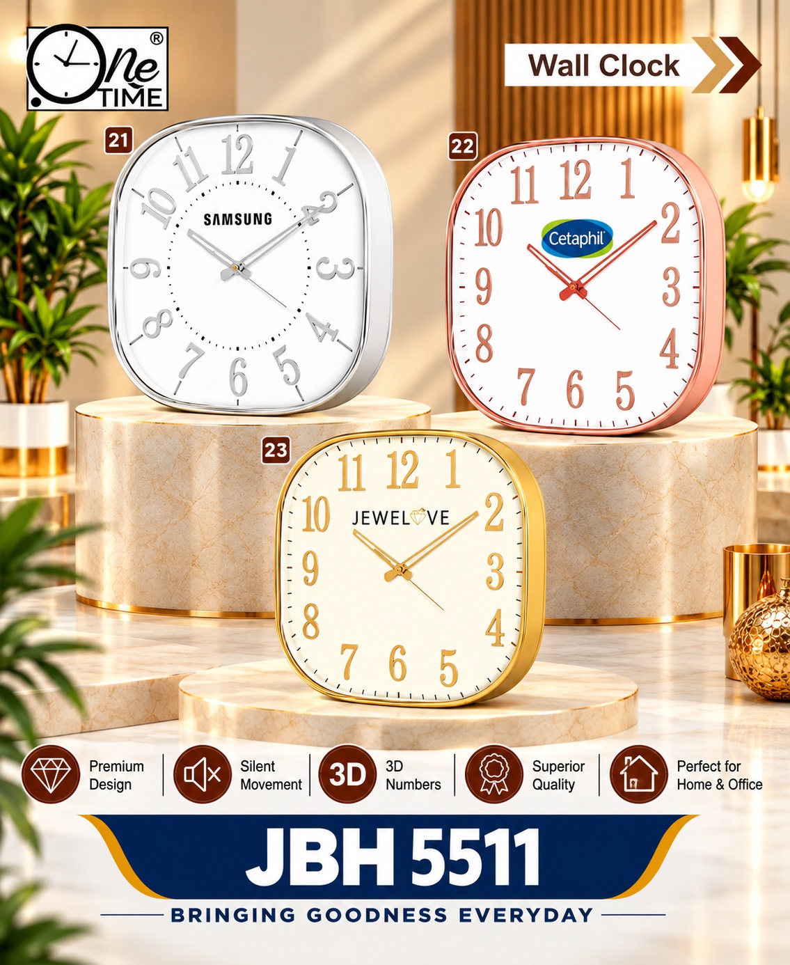 JBH 5511 – Premium 3D Wall Clocks