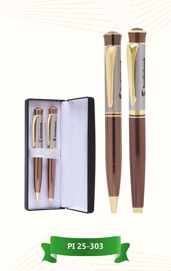 Executive Brown Metal Pen Gift Set