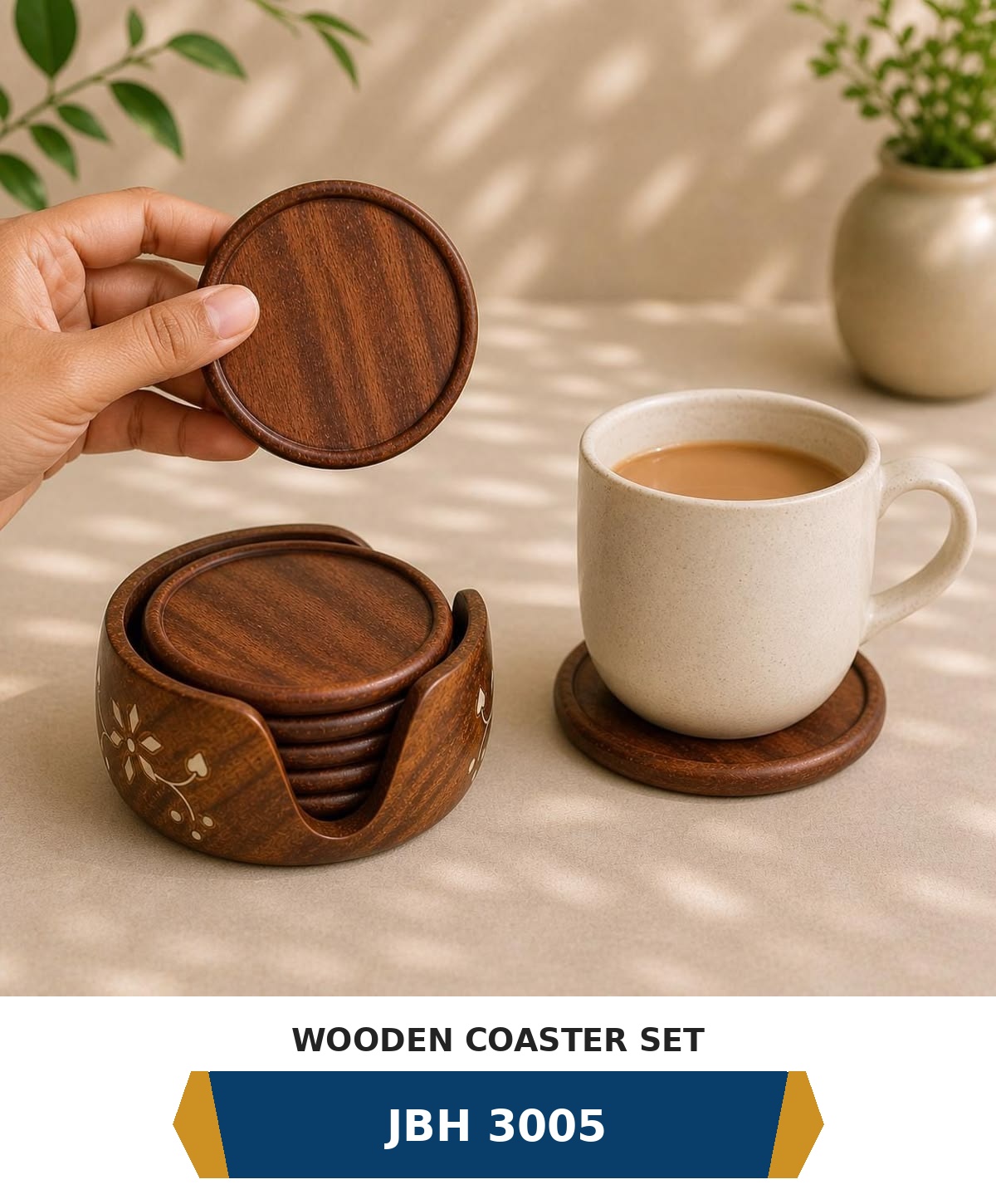 JBH 3005 – Wooden Coaster Set